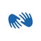 Hands Icon Creative Logo Template Human Open Palms Blue Silhouette Vector Illustration