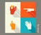 Hands icon set for website or application. Flat design