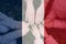 Hands of kids on background of France flag. French patriotism and unity concept