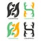 Hands letter H logo. Vector illustration.