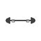 Hands lifted barbell weight. Isolated outline vector illustration.