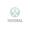 Hands linear logo for natural cosmetic vector