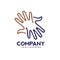 Hands lines Care logo, togetherness concept logo