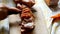 Hands Of Little Schoolgirl Cutting English Bacon With Jagged Knife