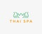 Hands lotus spa resort vector logotype.Creative beauty massage salon logo design.