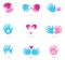 Hands and Love abstract icons collection