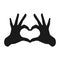 Hands making a heart shape - png