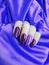 hands manicure creative silk fabric elegance beautiful glamour style