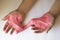 Hands Manipulating Pink Slime