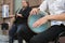 Hands of musician on arabic percussion in the street