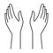 Hands outlines. A symbol of massage and hand care.