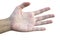 Hands are outstretched, Human hand on white background