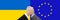 hands over flag of ukraine and european union