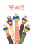 The hands of people with different skin colors, different nationalities and religions hold a heart in support of Ukraine. Peace