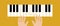 Hands on Piano Keys, Live Music, Flat Vector Stock Illustration with Piano Music and Musician Hands as Live Sound Concept