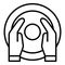 Hands potter work icon, outline style