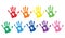 Hands prints colorful vector