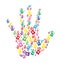 Hands prints colorful vector