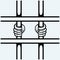 Hands of the prisoner on lattice