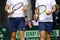 Hands and rackets USA couple, players Johnson Steve and Harrison Ryan playing in the match against SERBIA during the third match