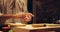 Hands, recipe and chef cooking sushi in restaurant for traditional Japanese cuisine or dish closeup. Kitchen
