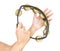 Hands with a tambourine (hands play the tambourine)