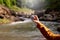 Hands traveler solo woman holding compass at waterfall,Navigation for travel