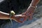 The hands of two married women with the wedding rings