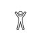 Hands up exercise line icon