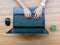 Hands user of laptops on working table desk