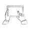 Hands user smartphone icon