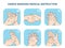 Hands washing medical instruction vector icons set