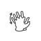 Hands washing step line icon