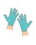 Hands wearing medical nitrile gloves. Coronavirus infection. Means of individual protection. Preventive measures