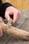 Hands whittling