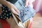 Hands woman counting new Taiwan dollar bills