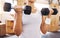 Hands of woman, dumbbell and exercise or workout at the gym for fitness and health. Healthy, sport and sports trainer or