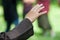 hands of woman making tai chi in urban park