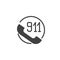 Handset with 911 icon vector