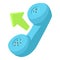 Handset outgoing call icon, cartoon style