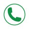 Handset phone in circle icon. Phone support icon vector eps10.