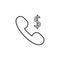 handset phone dollar line icon. Element of bankig icon for mobile concept and web apps. Thin line handset phone dollar icon can be
