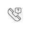 Handset with question mark outline icon
