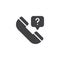 Handset with question mark vector icon