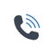 Handset related vector glyph icon.