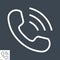 Handset Related Vector Line Icon.