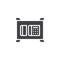 Handset telephone on desk, top view vector icon