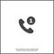 Handset vector icon. Missed call Phone icon in flat style on white isolated background