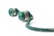 Handset of vintage green telephone isolated