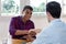 Handshake of african american male apprentice after job interview